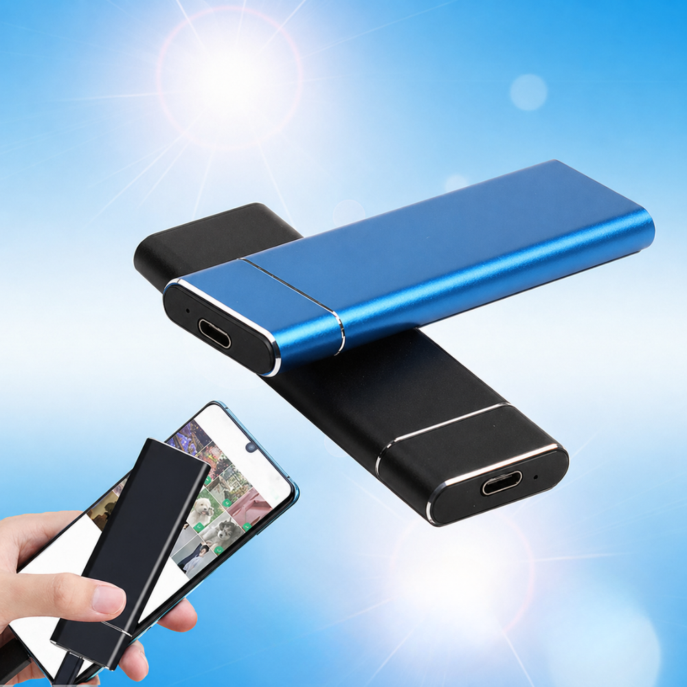 Portable Ultra-Slim External SSD 500GB USB-C Data Storage