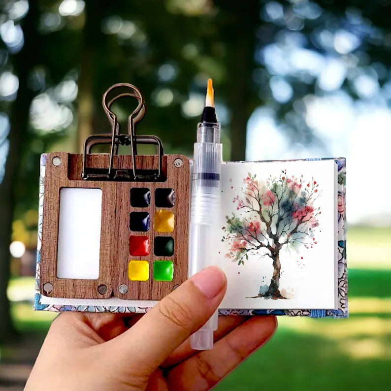 Portable Watercolor Paint Box Set with 24 Colors