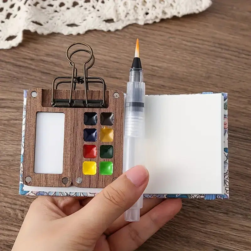 Portable Watercolor Paint Box Set with 24 Colors