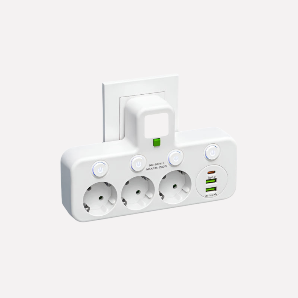 Power Strip with USB and USB-C Ports