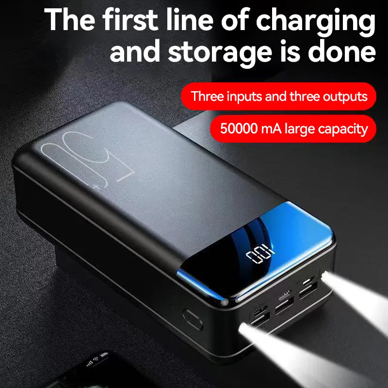 Powerful 50,000 mAh Power Bank – Always Connected and Prepared
