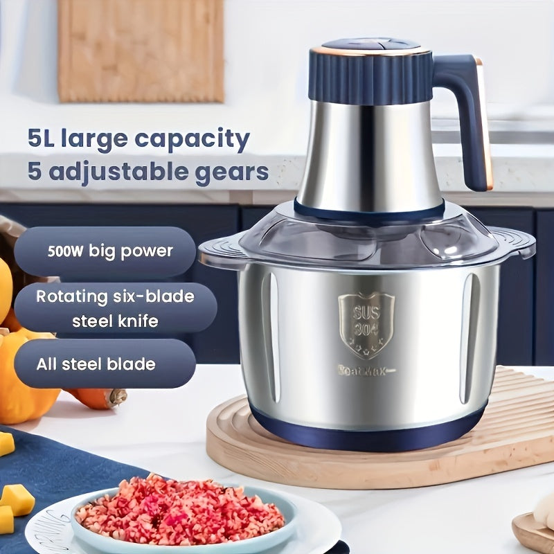 Powerful Stainless Steel Meat Grinder and Vegetable Chopper – Multifunctional Food Processor