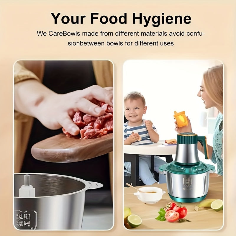 Powerful Stainless Steel Meat Grinder and Vegetable Chopper – Multifunctional Food Processor