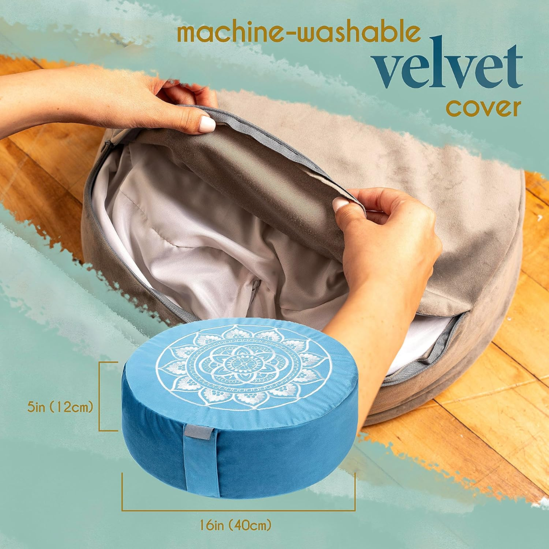 Premium Velvet Meditation Cushion