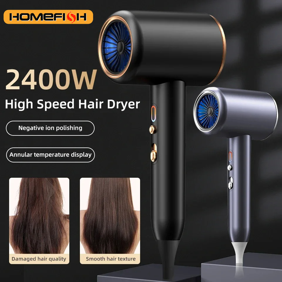 Professional 2400W Ionic Hair Dryer with Hot and Cold Air Settings