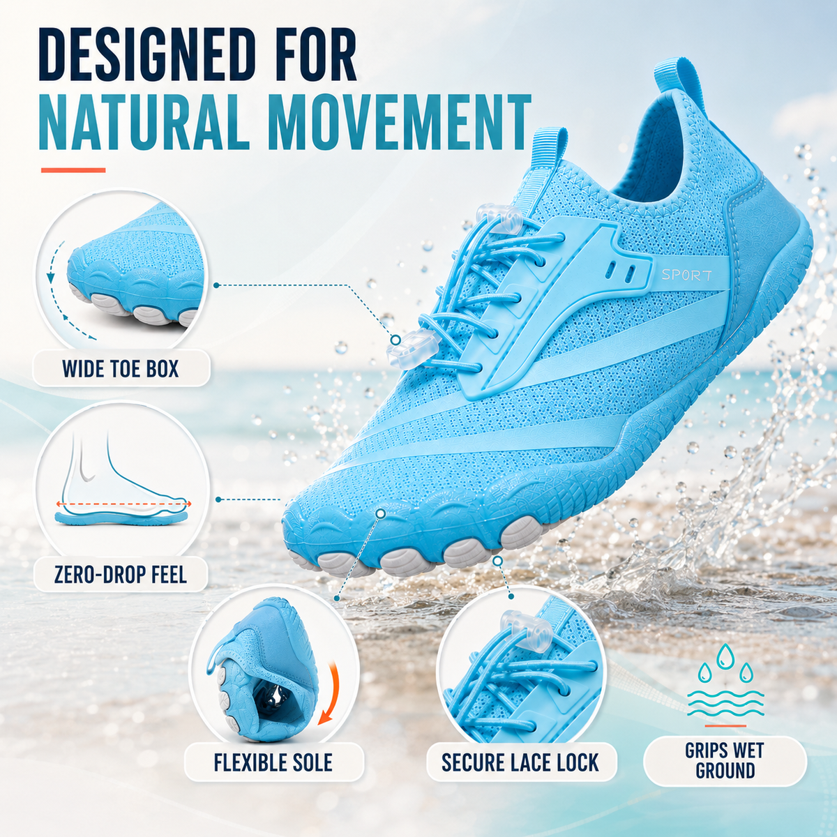 Quick-Dry Non-Slip Barefoot Water and Beach Shoes