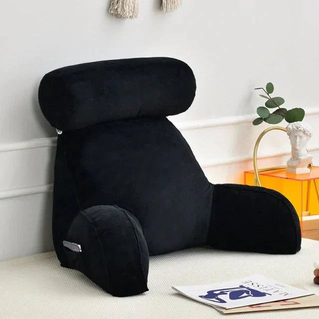 Reading Bed Pillow with Arms - Plush Velour Support