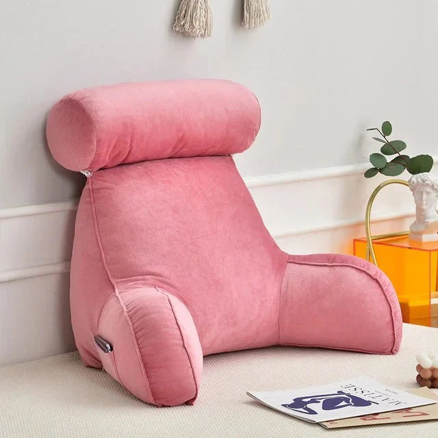 Reading Bed Pillow with Arms - Plush Velour Support