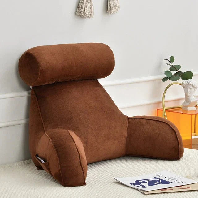 Reading Bed Pillow with Arms - Plush Velour Support