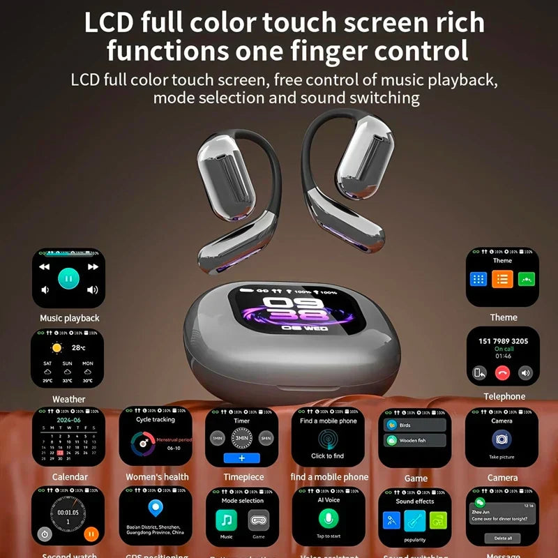 Real-Time Translation Earbuds with LCD Touchscreen