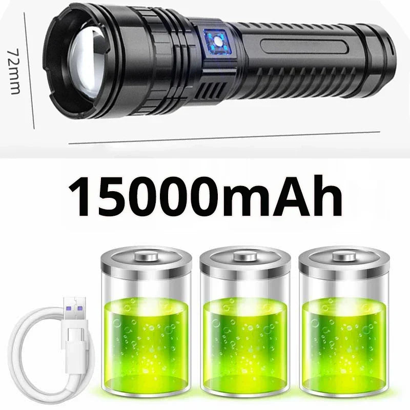 Rechargeable 10,000-Lumen LED Flashlight
