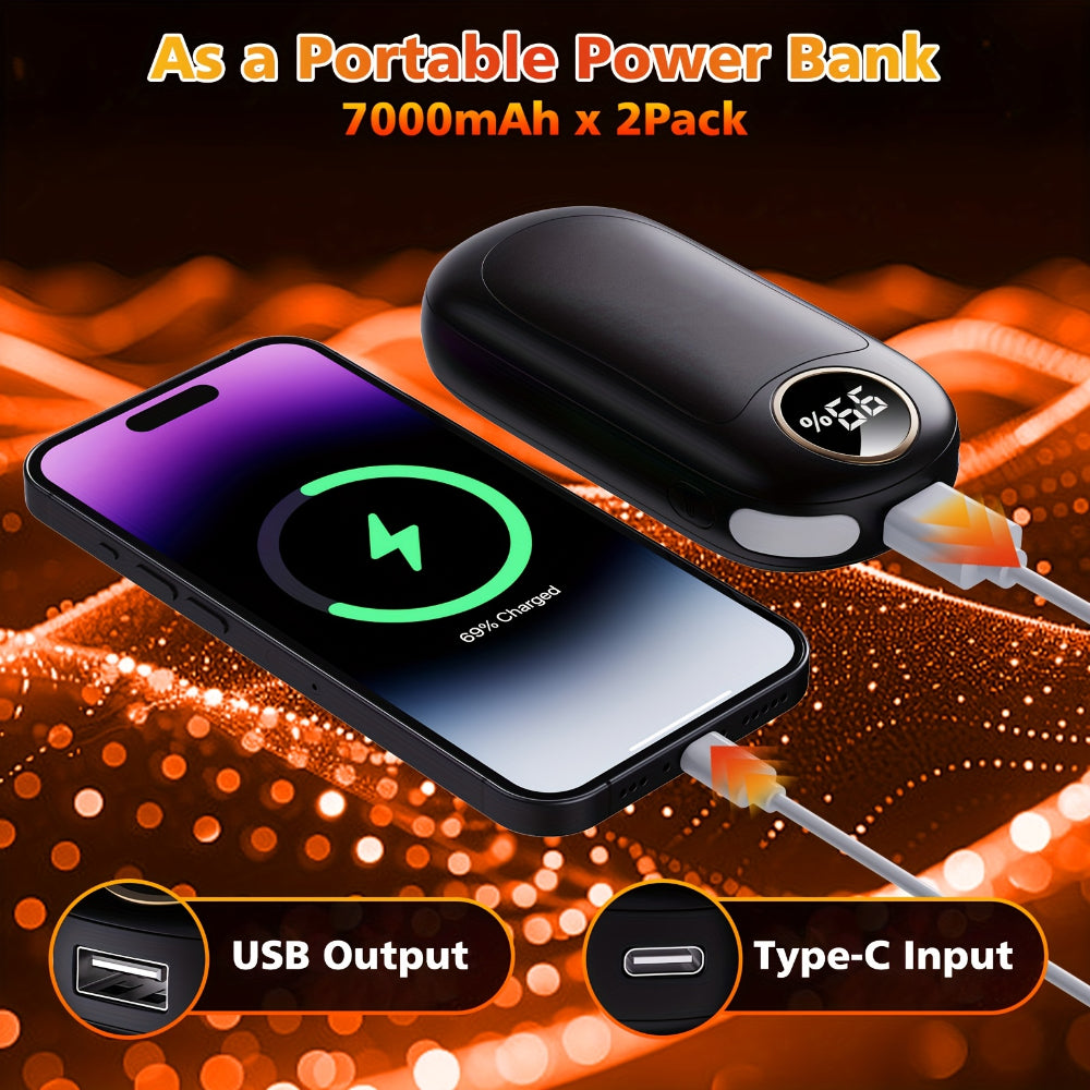 Rechargeable Dual Electric Hand Warmers – Compact Pocket Design with Steady Heat Output