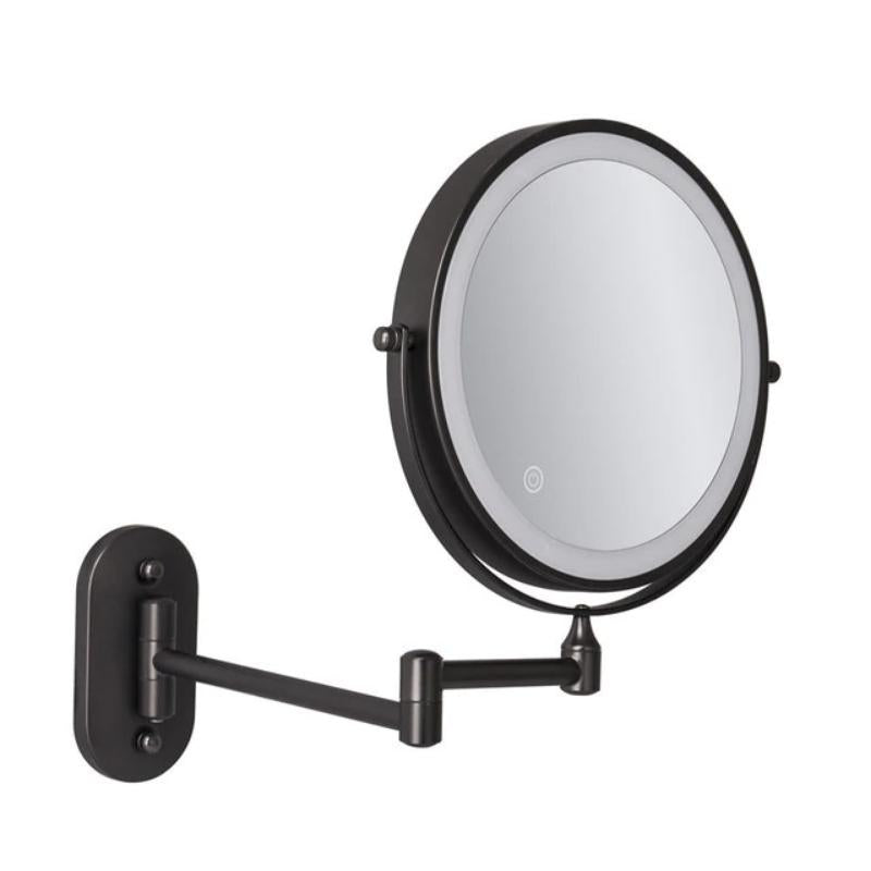 Rechargeable LED Magnifying Makeup and Bathroom Vanity Mirror - Black