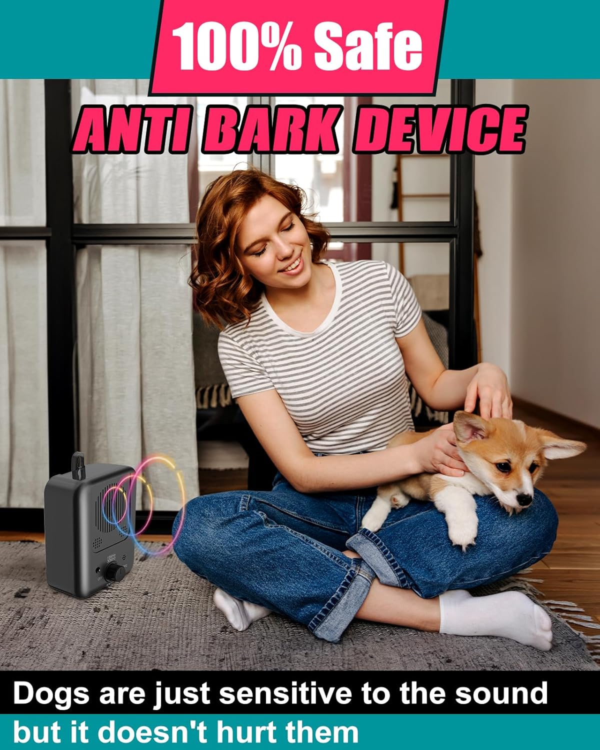 Rechargeable Ultrasonic Dog Bark Deterrent with 15m Range