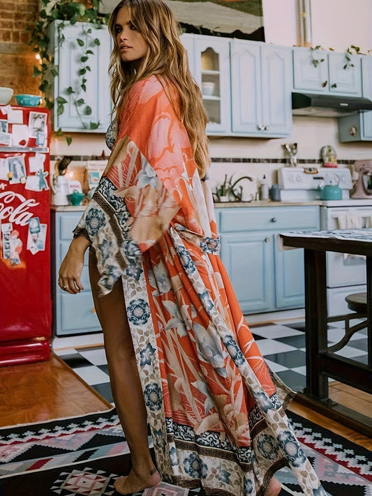 Red Floral Kimono - Isabella