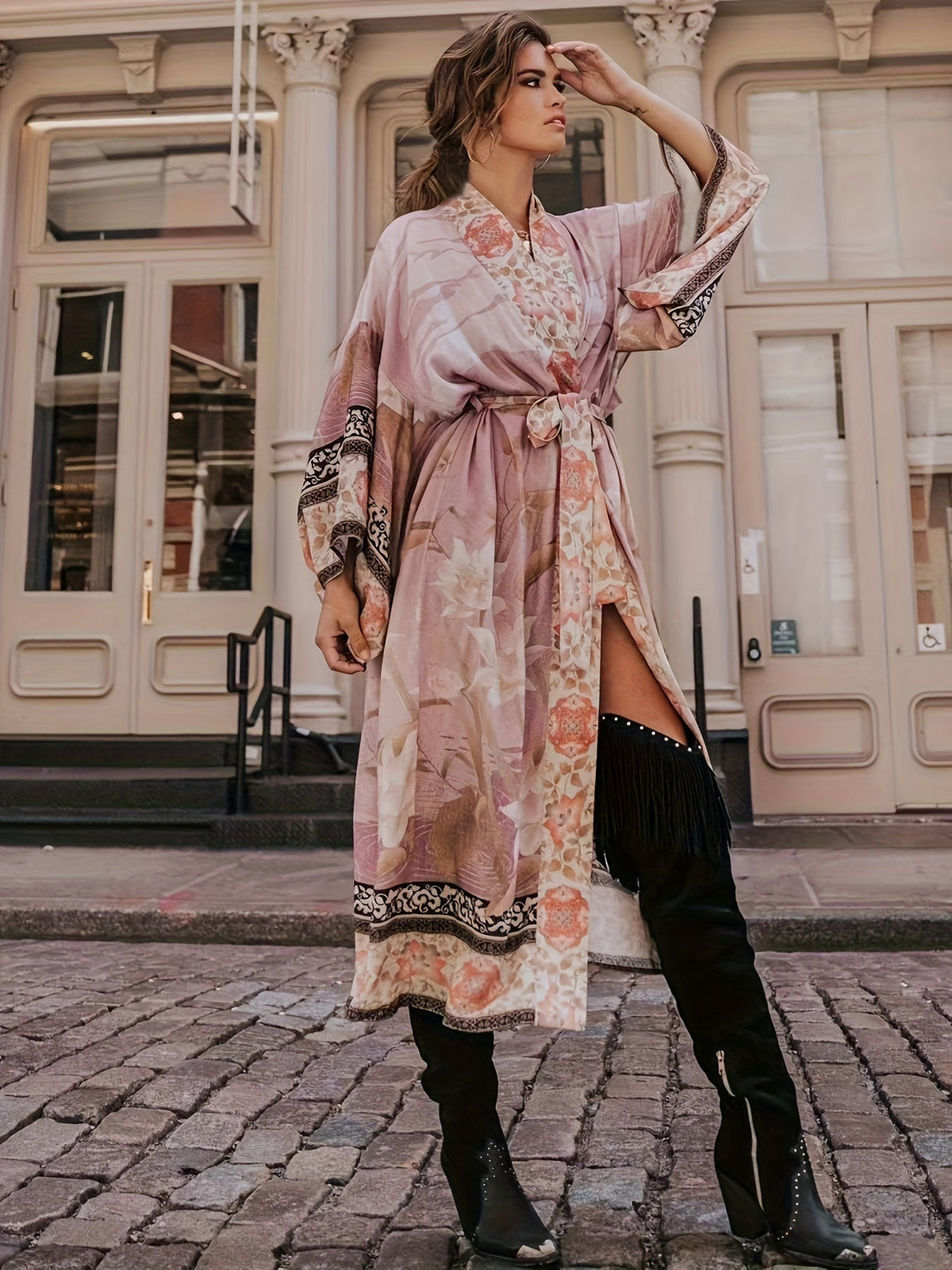 Red Floral Kimono - Isabella