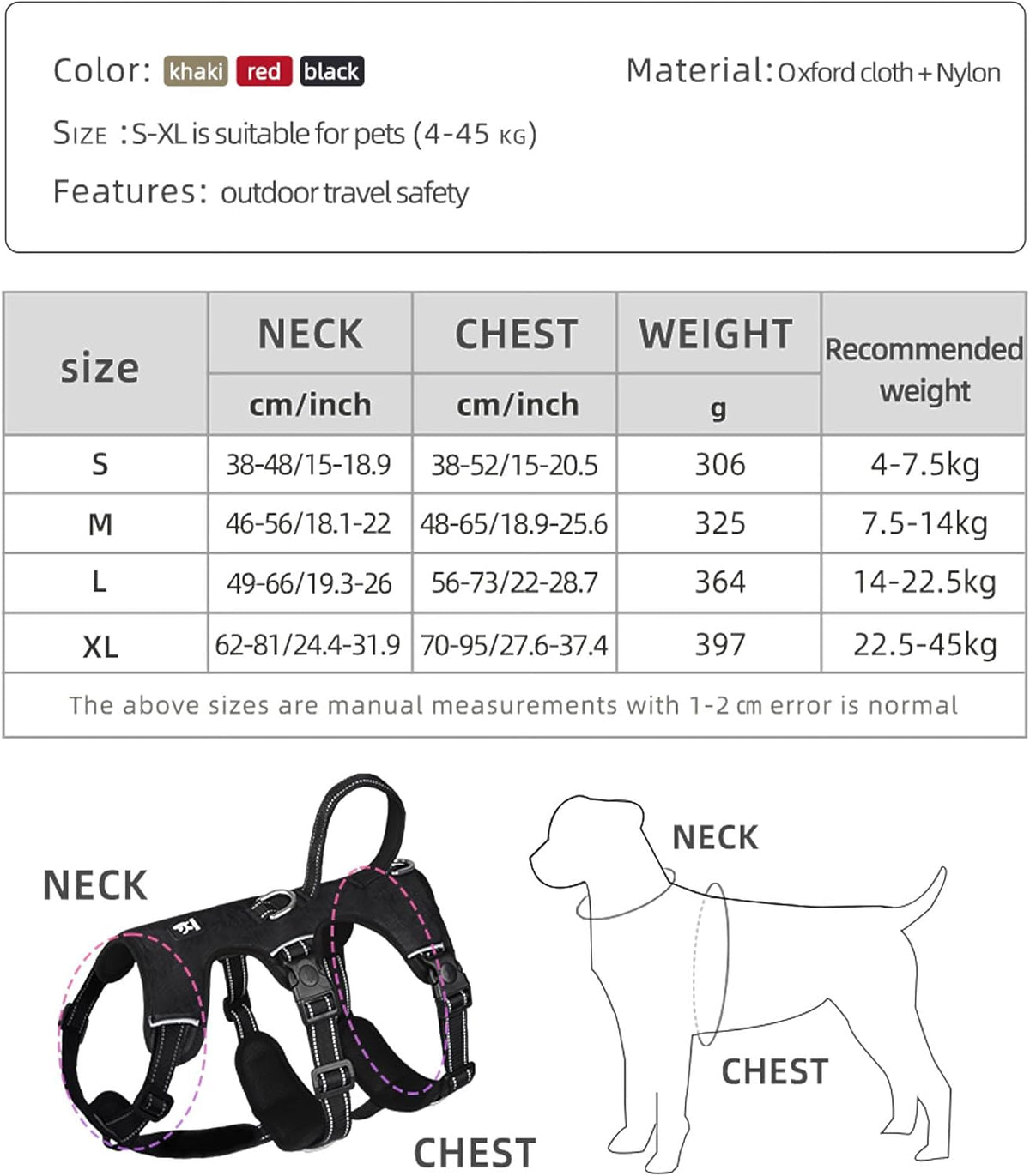 Reflective No-Pull Dog Harness – Escape-Proof and Adjustable for Safe Walks