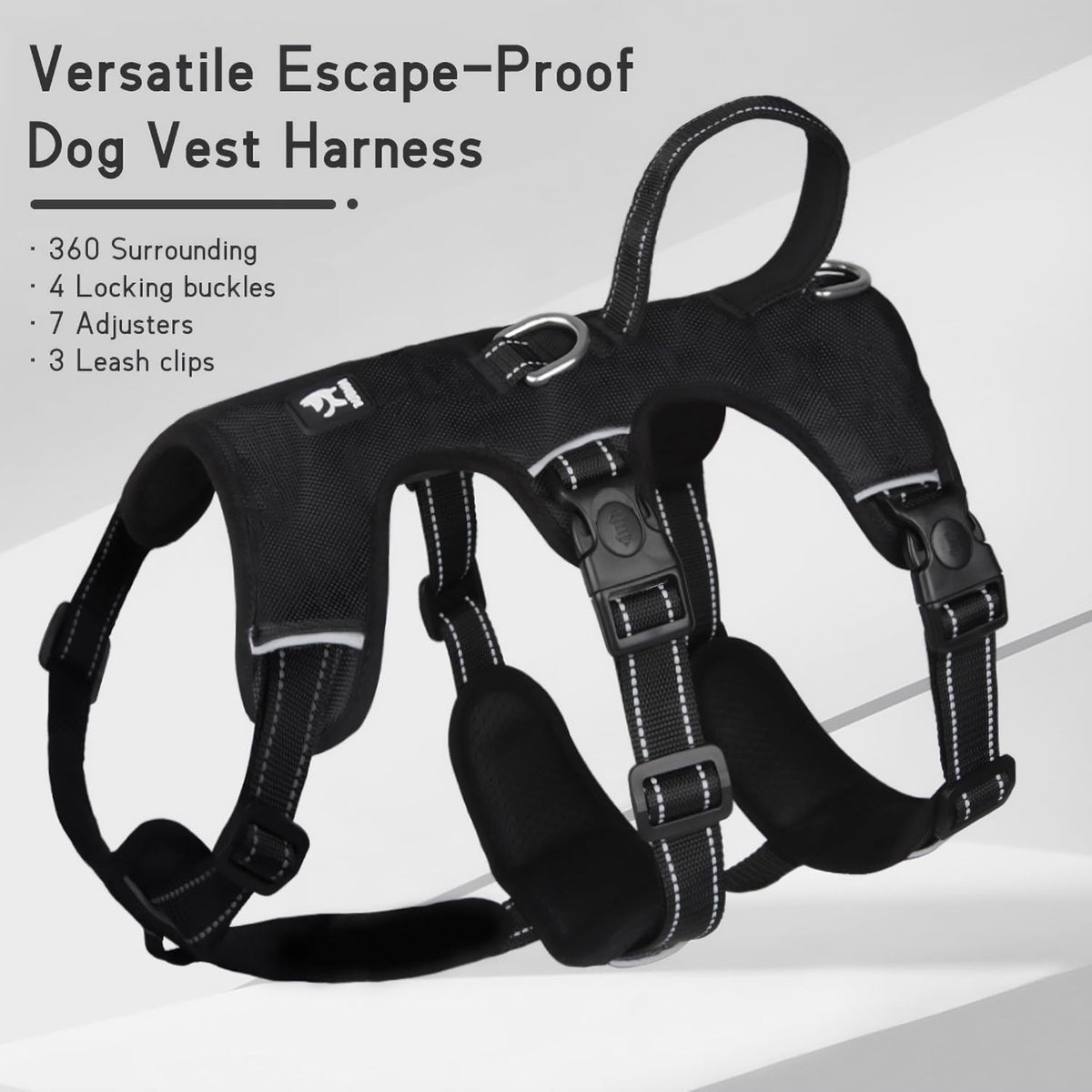 Reflective No-Pull Dog Harness – Escape-Proof and Adjustable for Safe Walks
