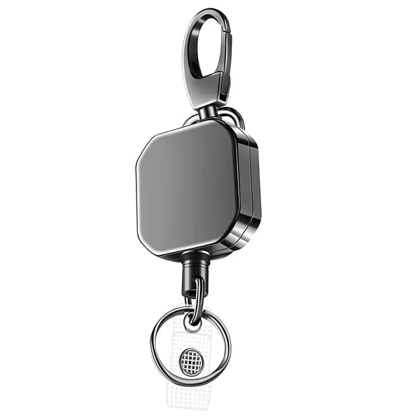 Retractable Metal Carabiner Keychain with Steel Wire Cable – 71.8 cm Badge Reel