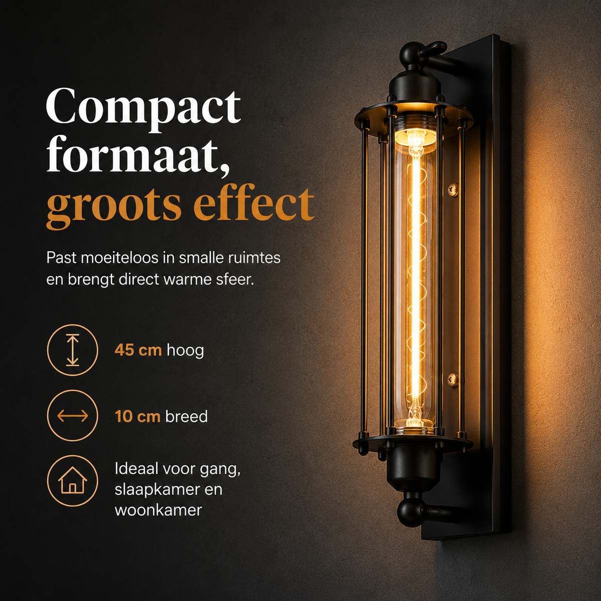 Retro E27 Industrial Wall Sconce | Classic Wall Lamp with Modern LED Design for Home Decor