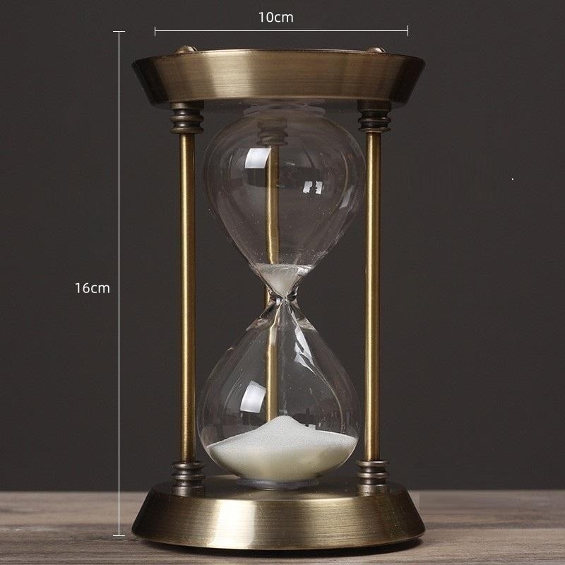 Retro Metal Craft Hourglass Sand Timer | 3/5/10 Minute Desktop Ornament for Home and Office Decoration