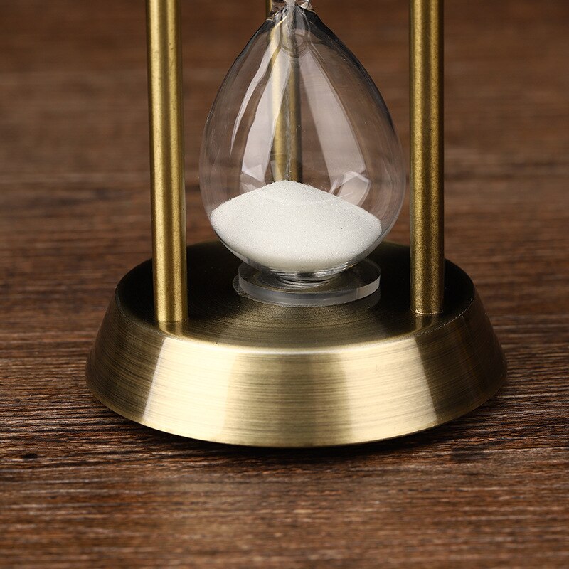 Retro Metal Craft Hourglass Sand Timer | 3/5/10 Minute Desktop Ornament for Home and Office Decoration