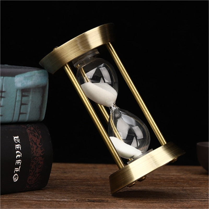 Retro Metal Craft Hourglass Sand Timer | 3/5/10 Minute Desktop Ornament for Home and Office Decoration