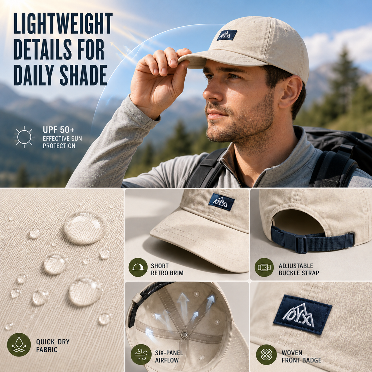 Retro Short-Brim Baseball Cap