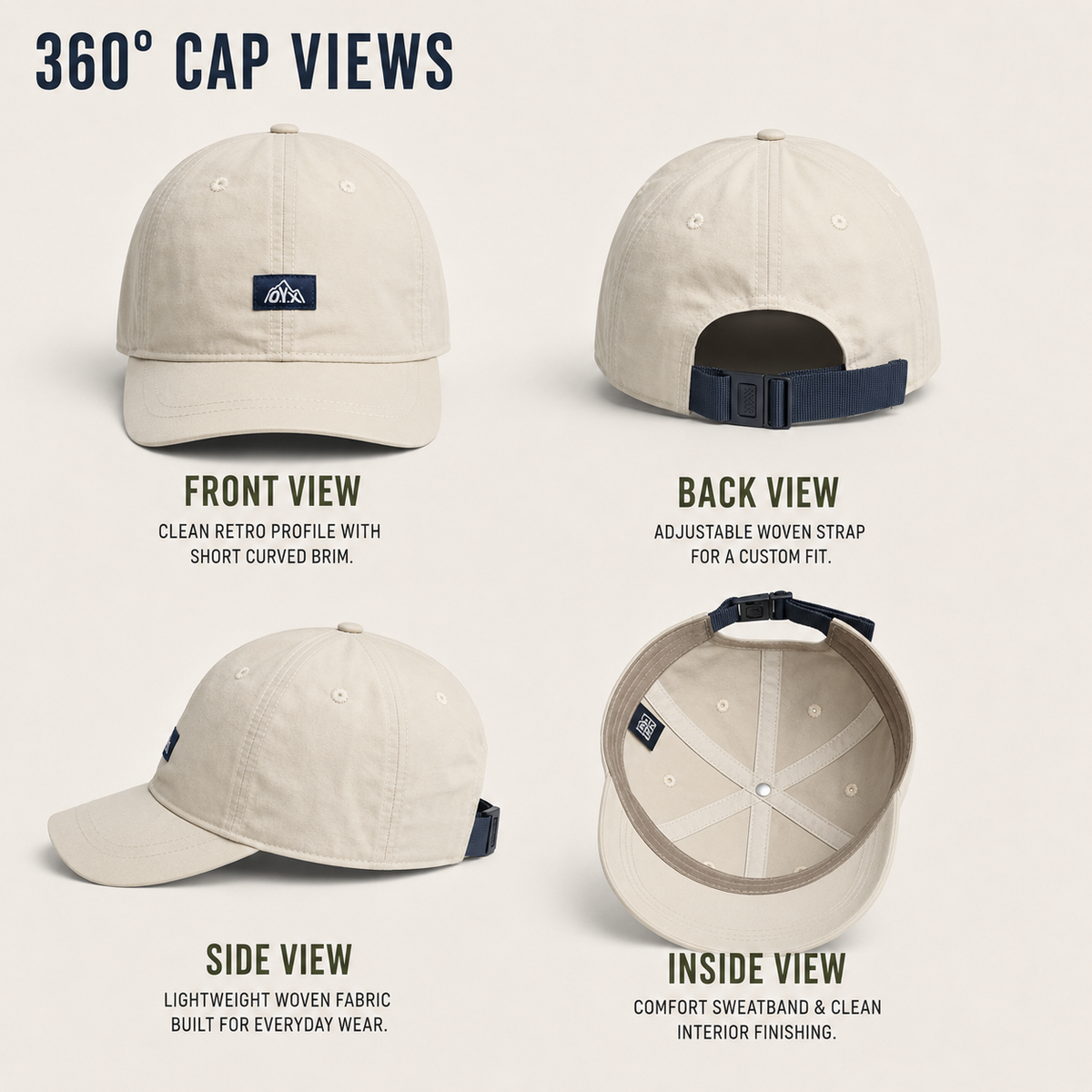 Retro Short-Brim Baseball Cap