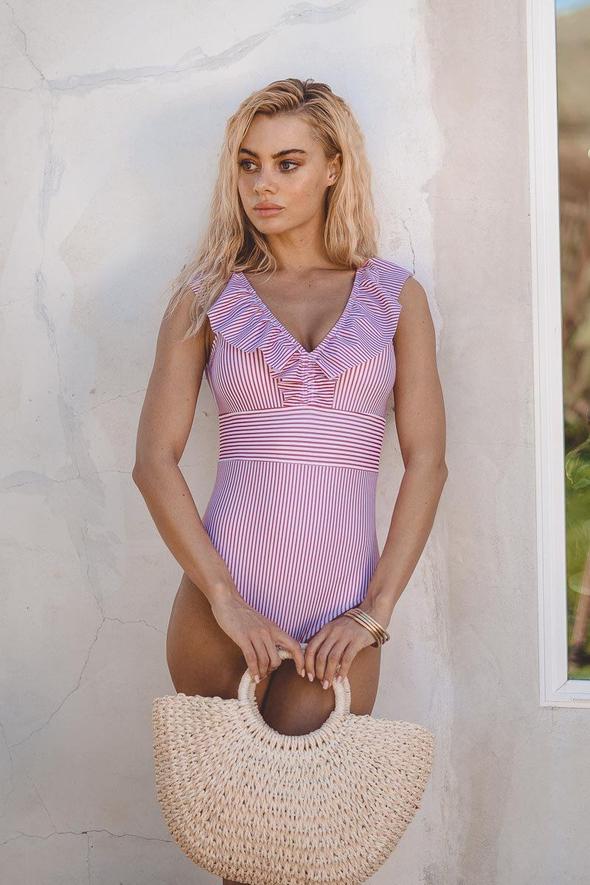 Retro Striped Swimsuit - Keera