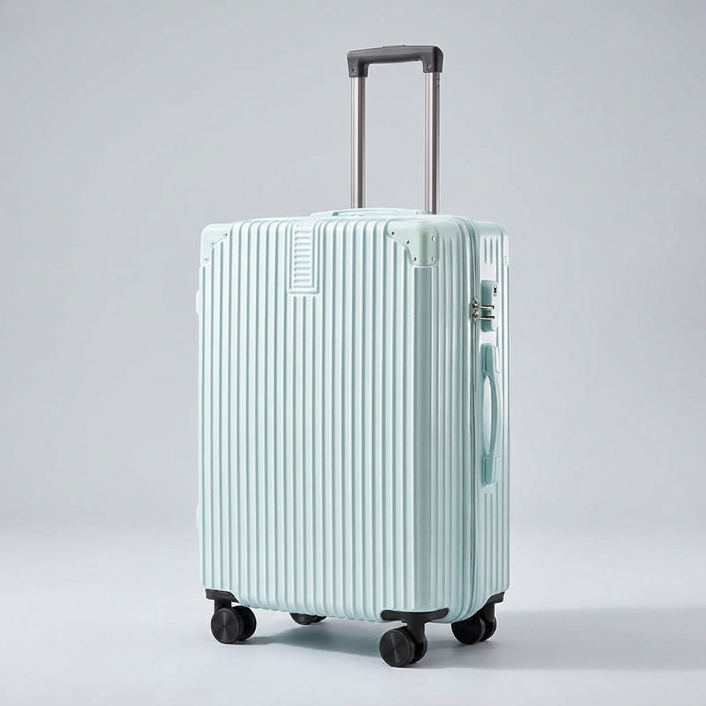 Retro Suitcase with Corner Protectors and Smooth-Rolling Wheels