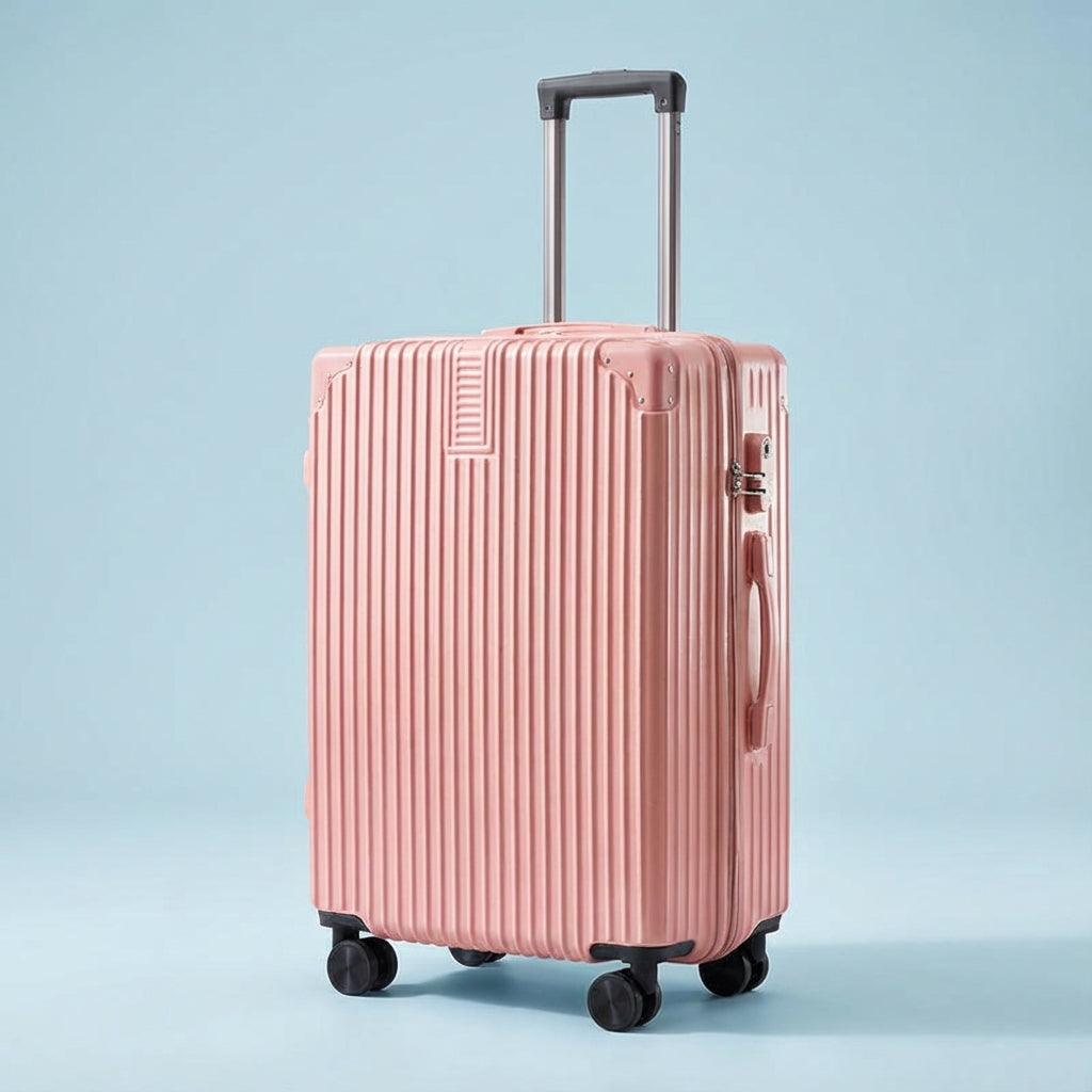 Retro Suitcase with Corner Protectors and Smooth-Rolling Wheels