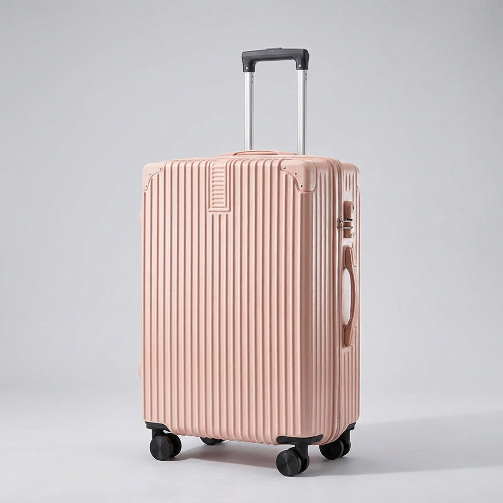 Retro Suitcase with Corner Protectors and Smooth-Rolling Wheels