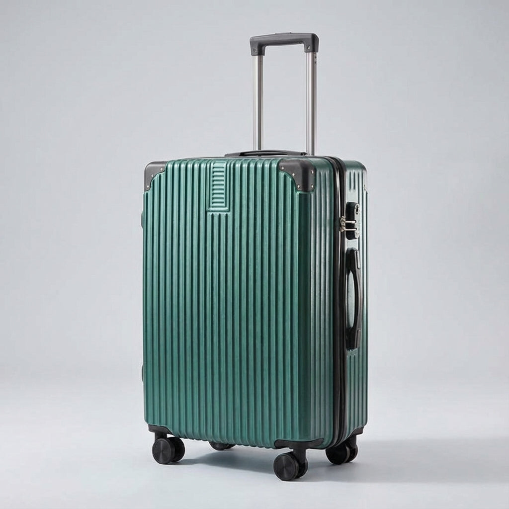 Retro Suitcase with Corner Protectors and Smooth-Rolling Wheels