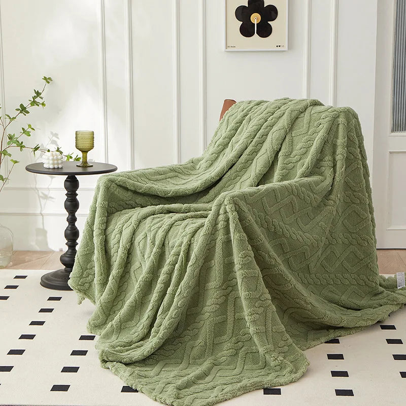 Reversible Thick Lambswool Blanket