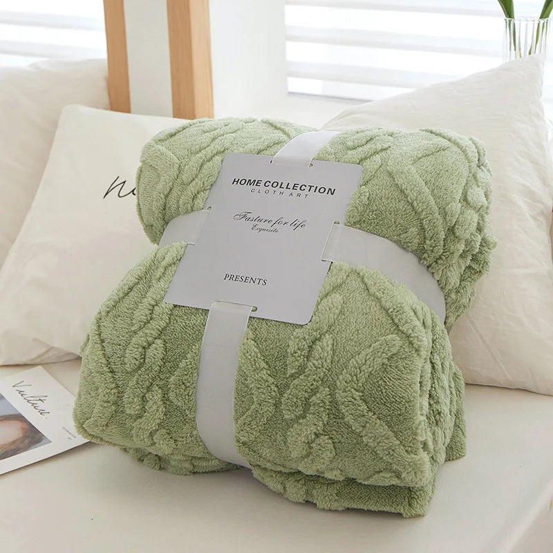 Reversible Thick Lambswool Blanket
