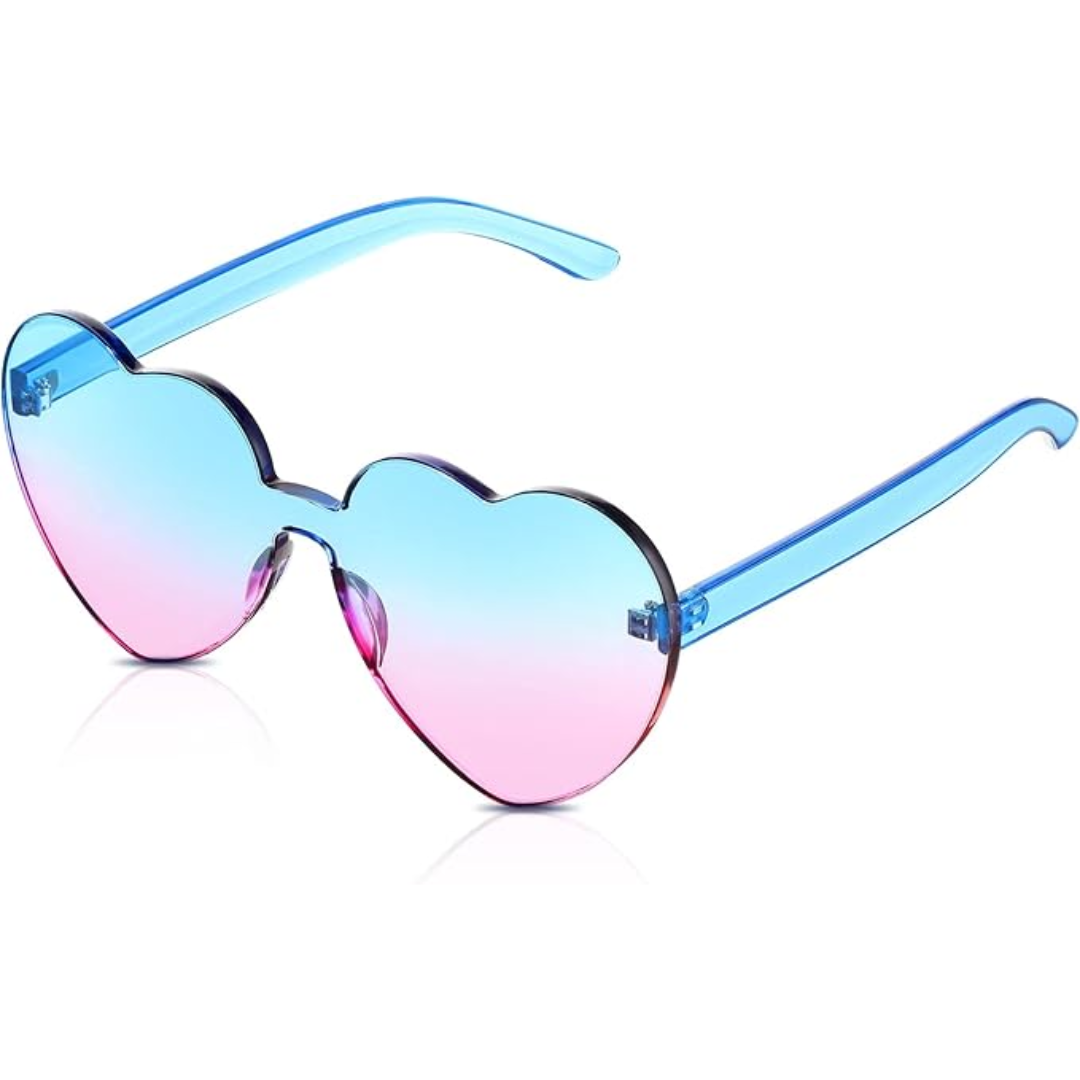 Rimless Heart-Shaped Transparent Sunglasses