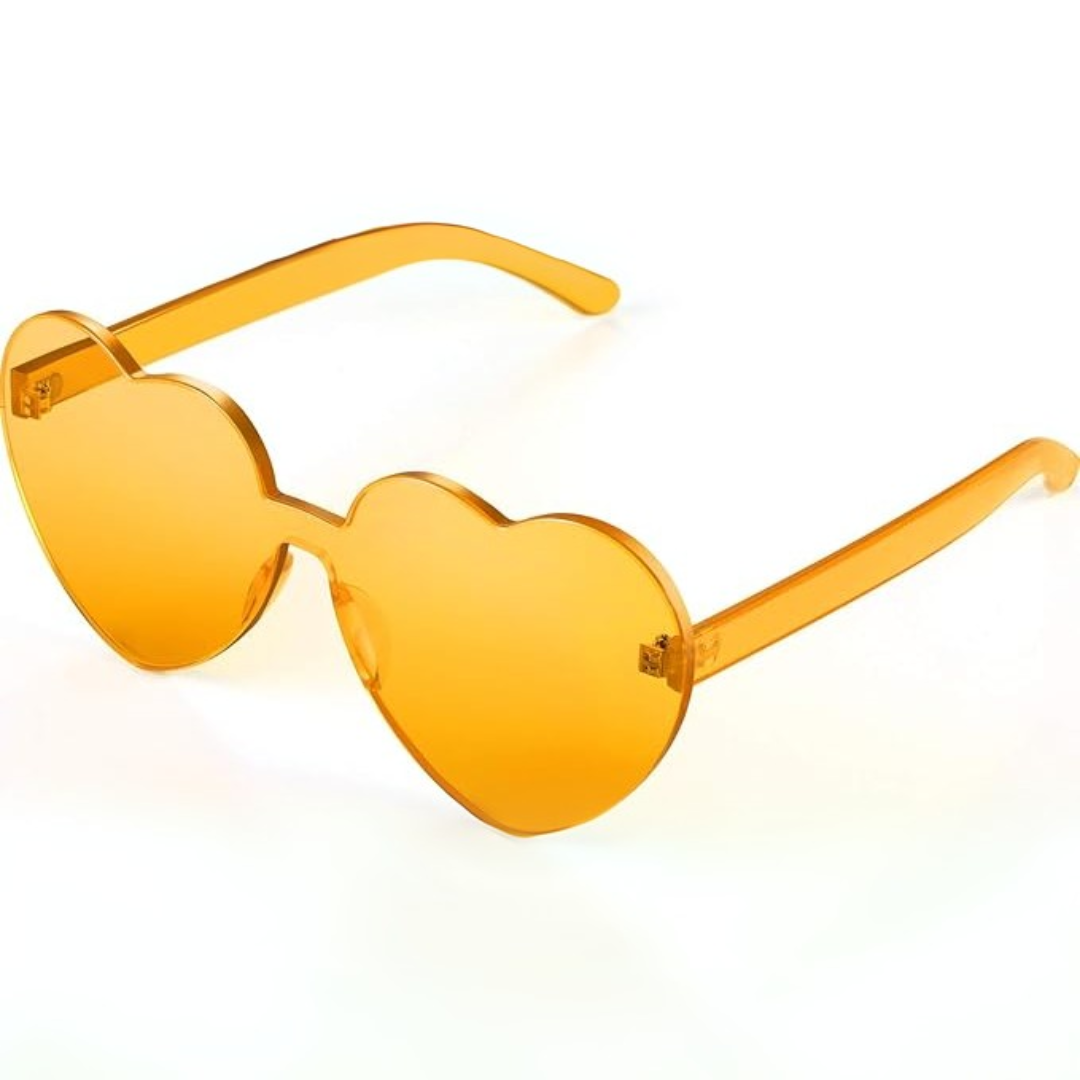 Rimless Heart-Shaped Transparent Sunglasses