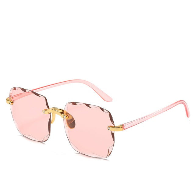 Rimless Vintage-Style Sunglasses with UV400 Protection
