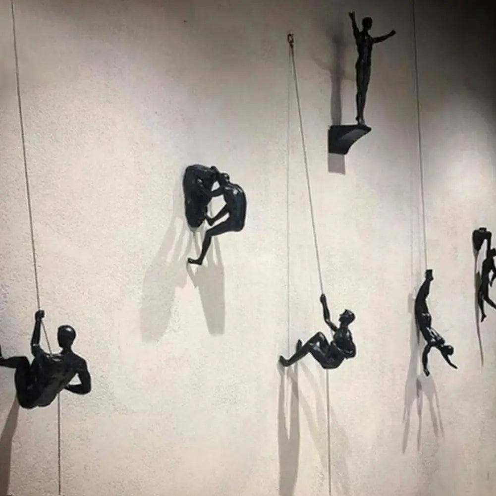 Rock Climbing Man Resin Wall Art Decoration