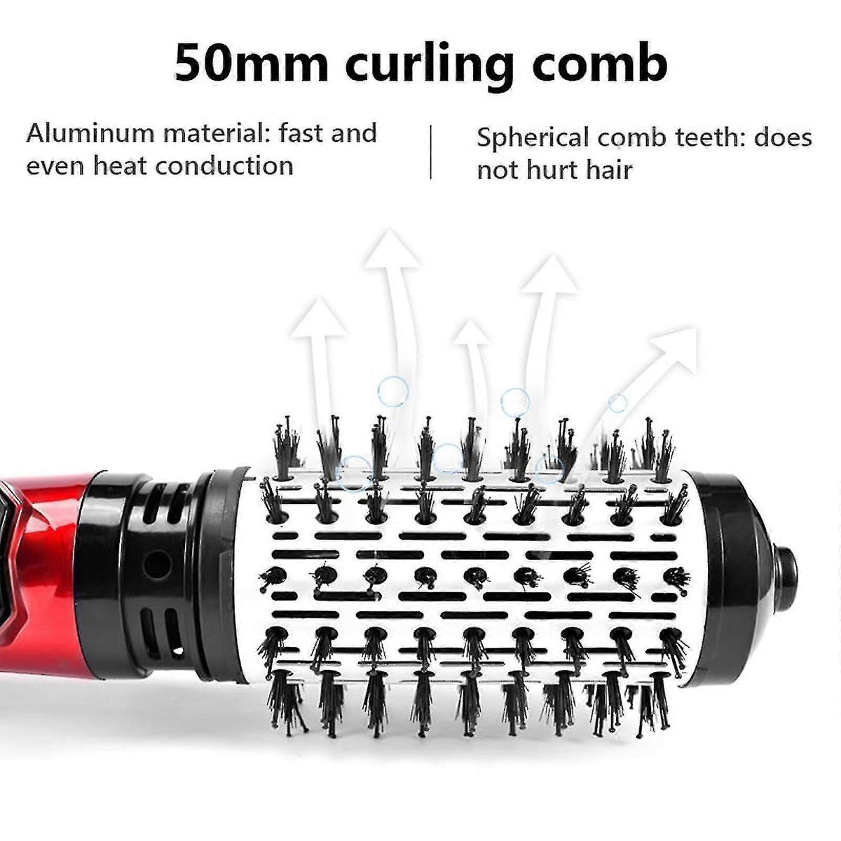 Rotating Hair Dryer Brush with Interchangeable Brushes for Volume & Curls