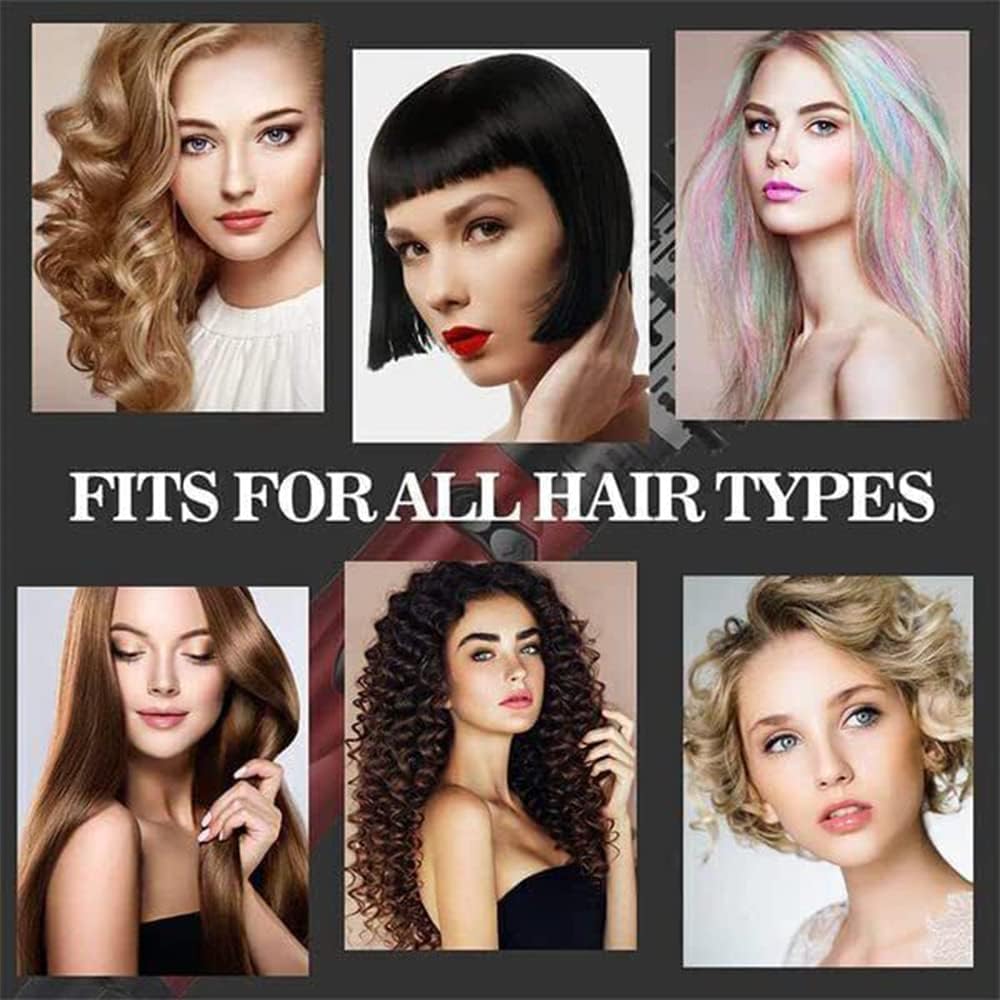 Rotating Hair Dryer Brush with Interchangeable Brushes for Volume & Curls