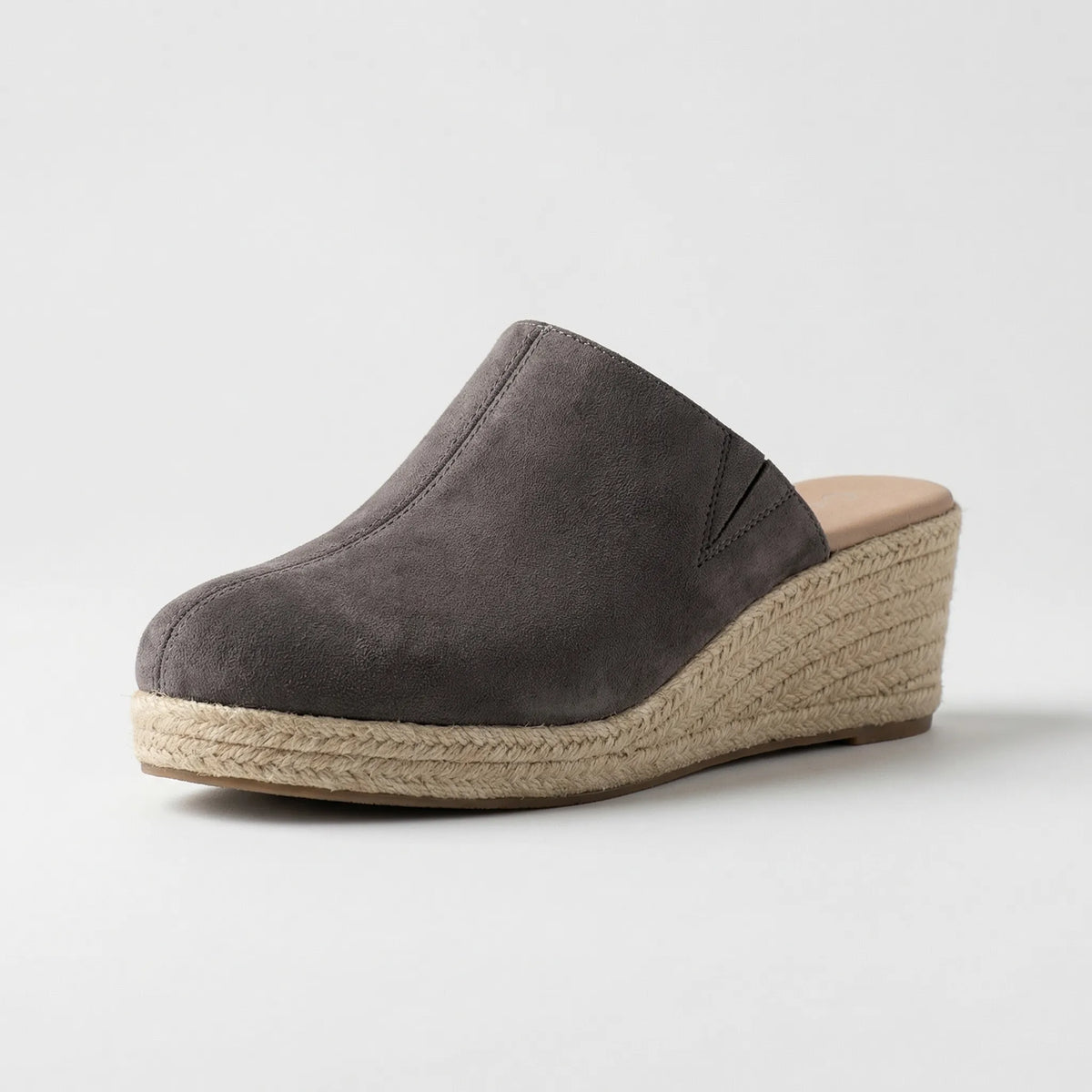 Round Toe Slip-On Wedge Mules