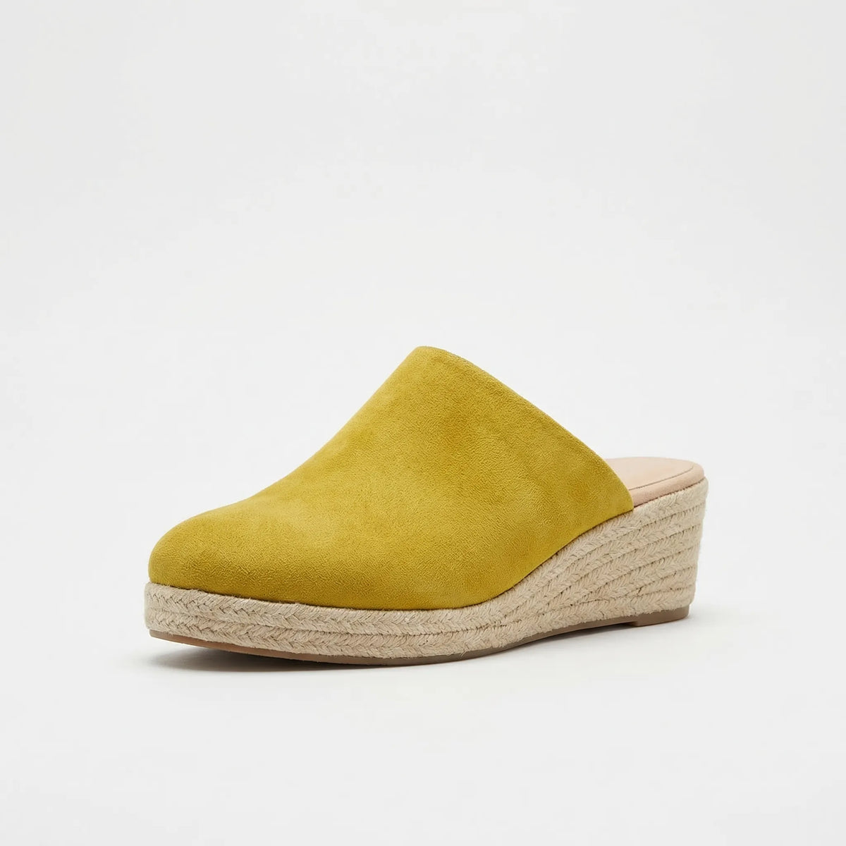 Round Toe Slip-On Wedge Mules