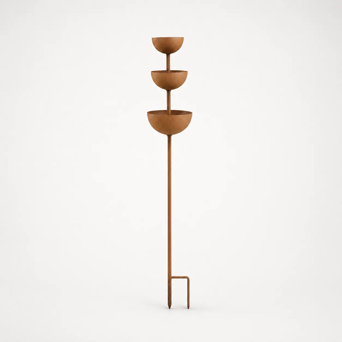 Rustic Copper Bird Bath Garden Stake