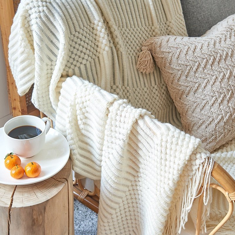 Scandinavian Knitted Sofa Throw