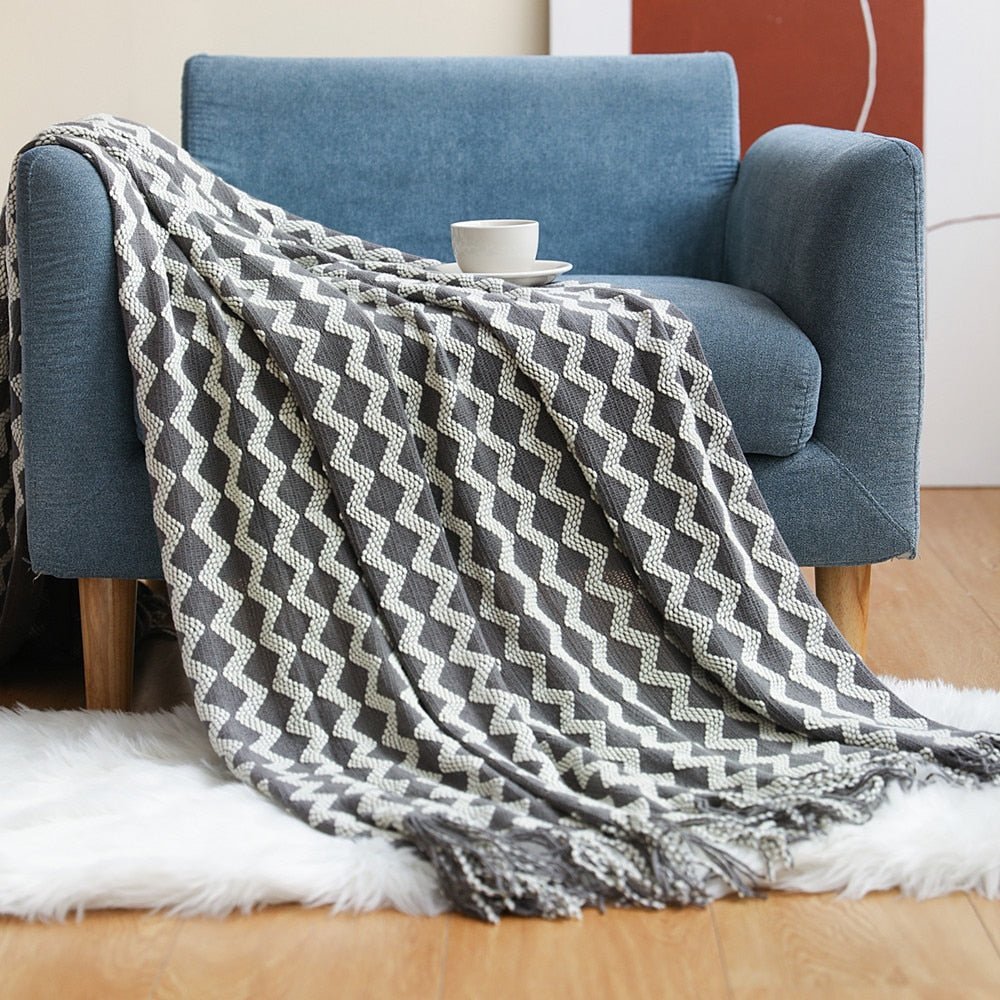 Scandinavian Knitted Sofa Throw