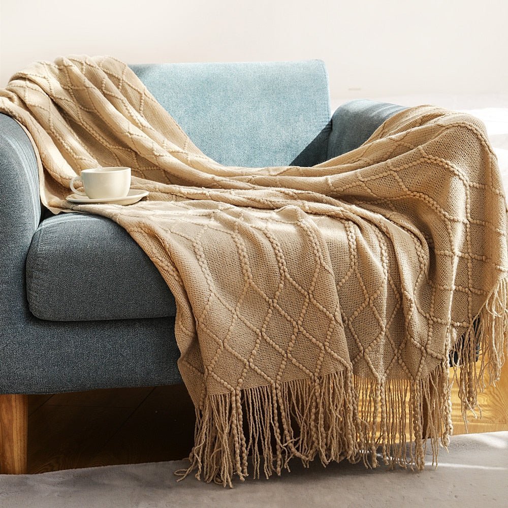 Scandinavian Knitted Sofa Throw