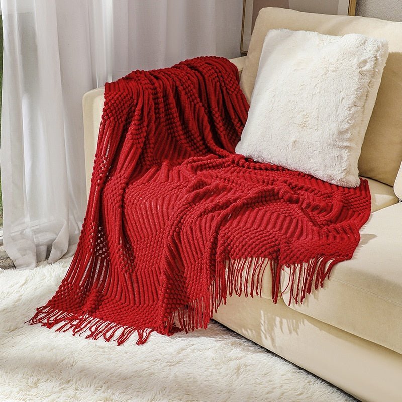 Scandinavian Knitted Sofa Throw