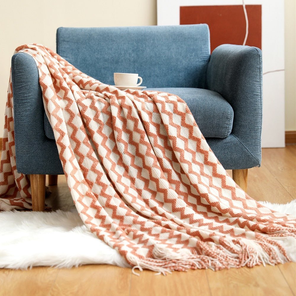 Scandinavian Knitted Sofa Throw